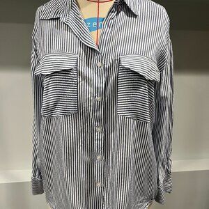 Mango button front blouse, size 8, 100% Viscose